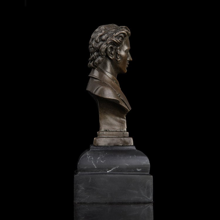 Chopin Head Bust | Musical sculpture | Bronze Classical Musician