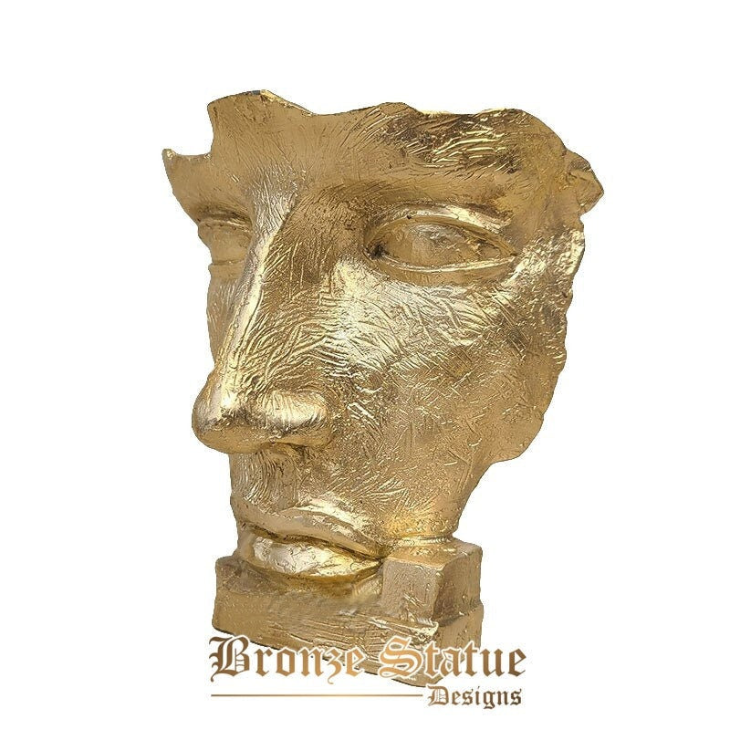 Abstract bronze face statues bronze bust sculpture modern art bronze casting handicraft for home decor figurine ornament gifts