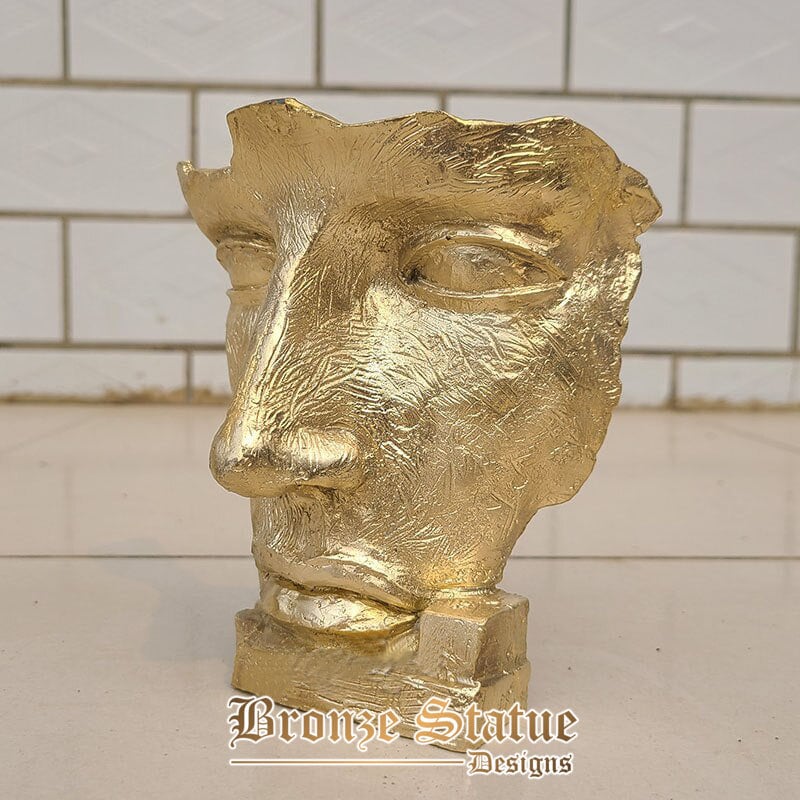 Abstract bronze face statues bronze bust sculpture modern art bronze casting handicraft for home decor figurine ornament gifts
