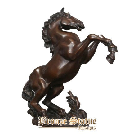 Bronze horse sculpture bronze horse statue antique rearing horse statues lost wax casting art crafts for home office decor gifts