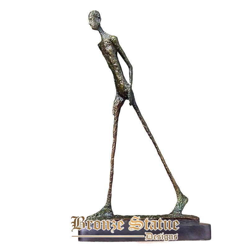 Scultura di uomo che cammina in bronzo di giacometti statua in bronzo vintage statuetta di artigianato in bronzo astratto per ornamento di arredamento per ufficio a casa