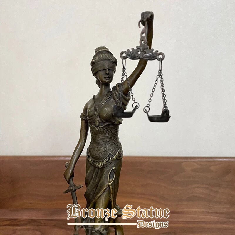Bronze lady justice sculpture greek roman goddess of justice bronze sculpture mythology bronze statue for home art decoration