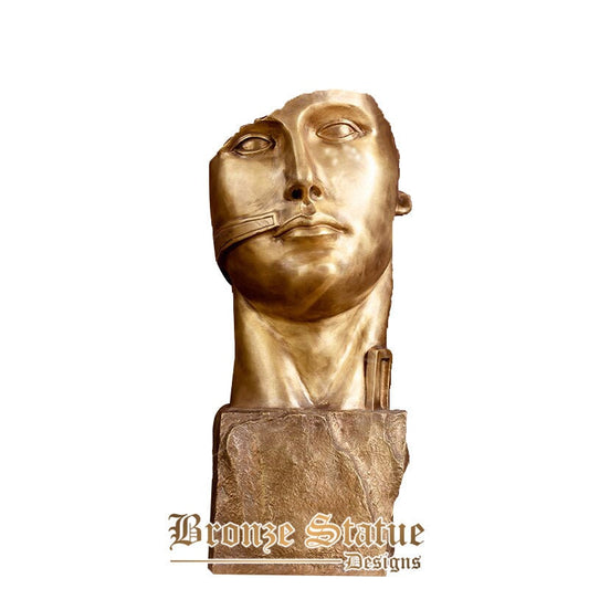 58 cm bronze büste statue abstrakte moderne kunst bronze gesicht skulptur für wohnkultur große bronzeguss ornament handwerk geschenk