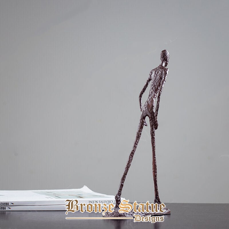 11.8 in | 30 cm | giacometti bronze sculpture abstract bronze walking man statue famous bronze decor sculpture for home ornament gifts