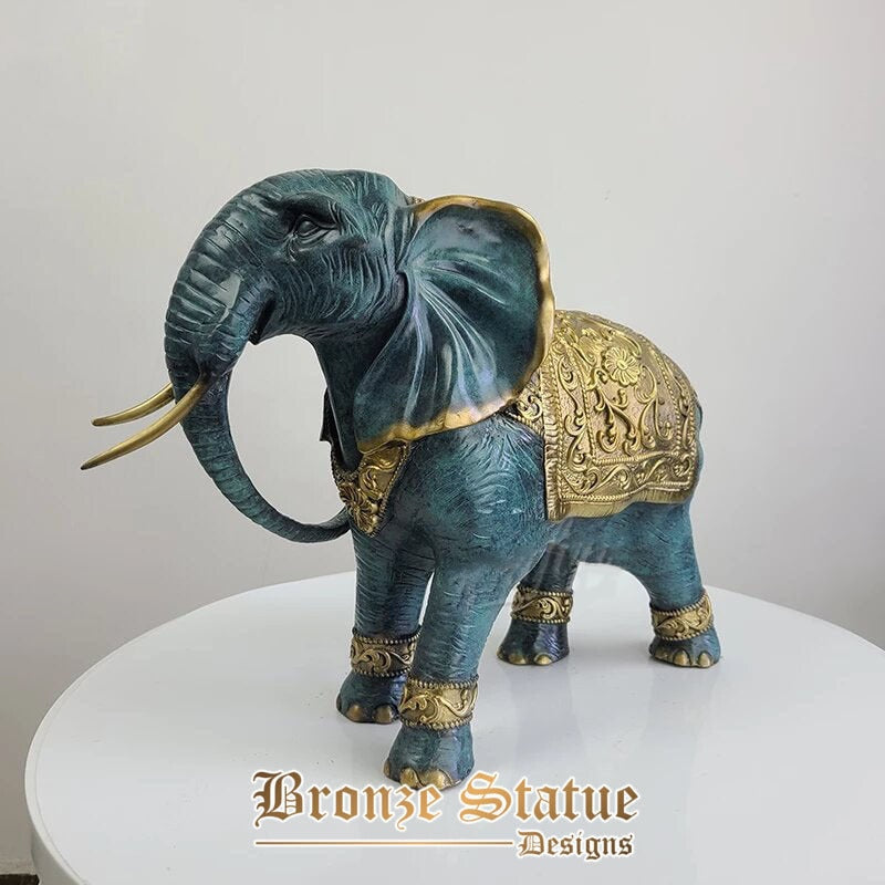 Bronze elephant statue lucky wild animal sculpture fengshui bronze elephant figurine modern art gorgeous home office table decor