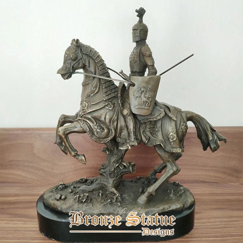 Bronze art sculpture western viking knight warrior bronze statue great viking on horse sculpture for home hotel decor ornament