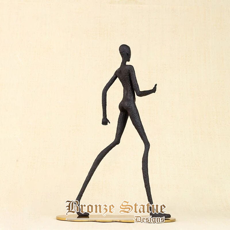 Abstrakte Metallskulptur Walking Man Statue antike Giacometti Person Figur Metallstatuen handgefertigte Kunsthandwerk Wohnkultur Geschenke