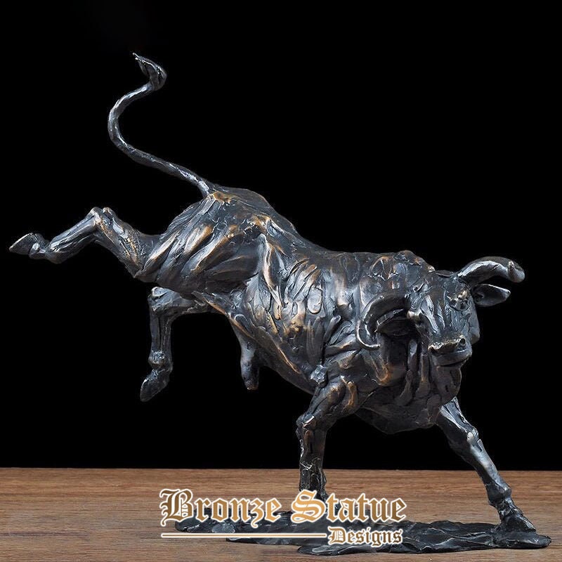 Wall street bronze bull statue wall street charging bull sculpture bronze cast bull statues for home office decoration gift craf