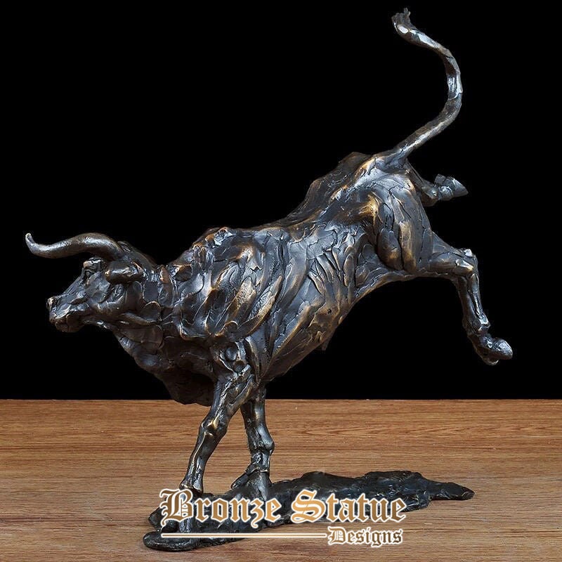 Wall street bronze bull statue wall street charging bull sculpture bronze cast bull statues for home office decoration gift craf