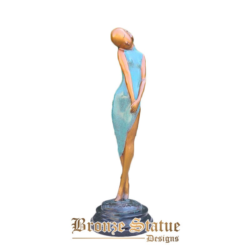 Classical woman statue bronze female sculpture with marble base high-end art crafts for home office decoration ornament