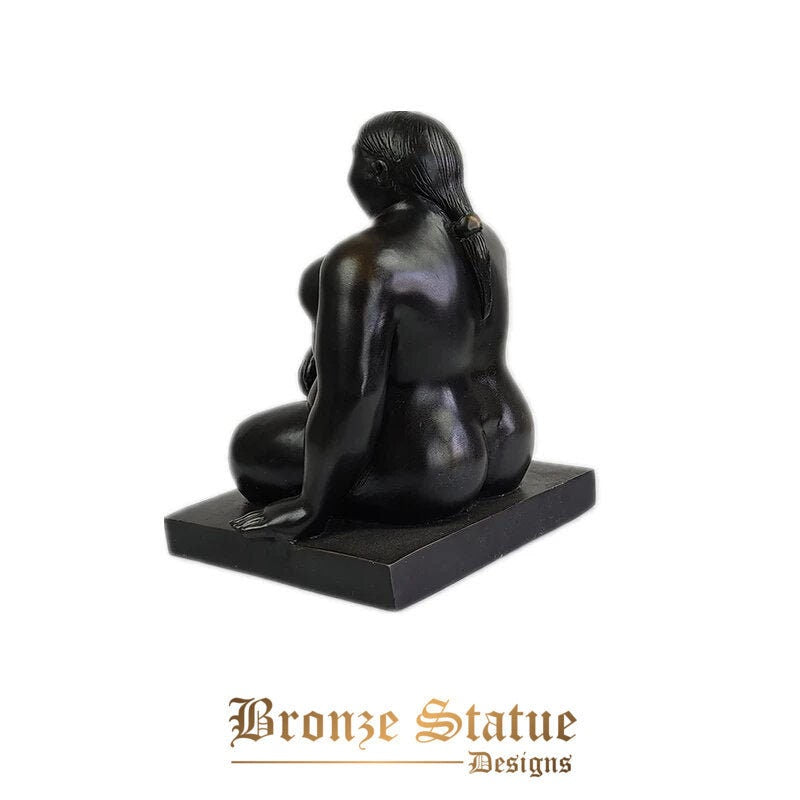 Fat bronze woman statue famous bronze fat lady sculpture female nude bronze figurine handcrafted for home decor ornaments