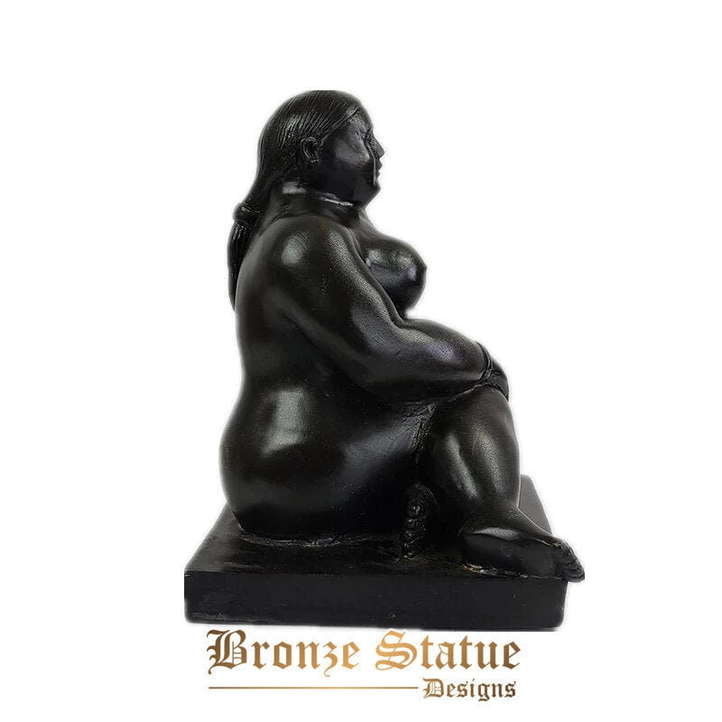 Fat Bronze Woman Statue Berühmte Bronze Fat Lady Skulptur weiblicher Akt Bronzefigur handgefertigt für Wohnkultur Ornamente