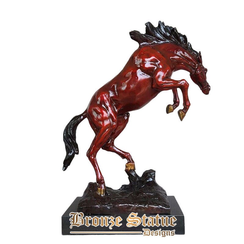 Bronze horse sculpture antique bronze horse statue bronze cast crafts horse figurines with marble base for home office decor