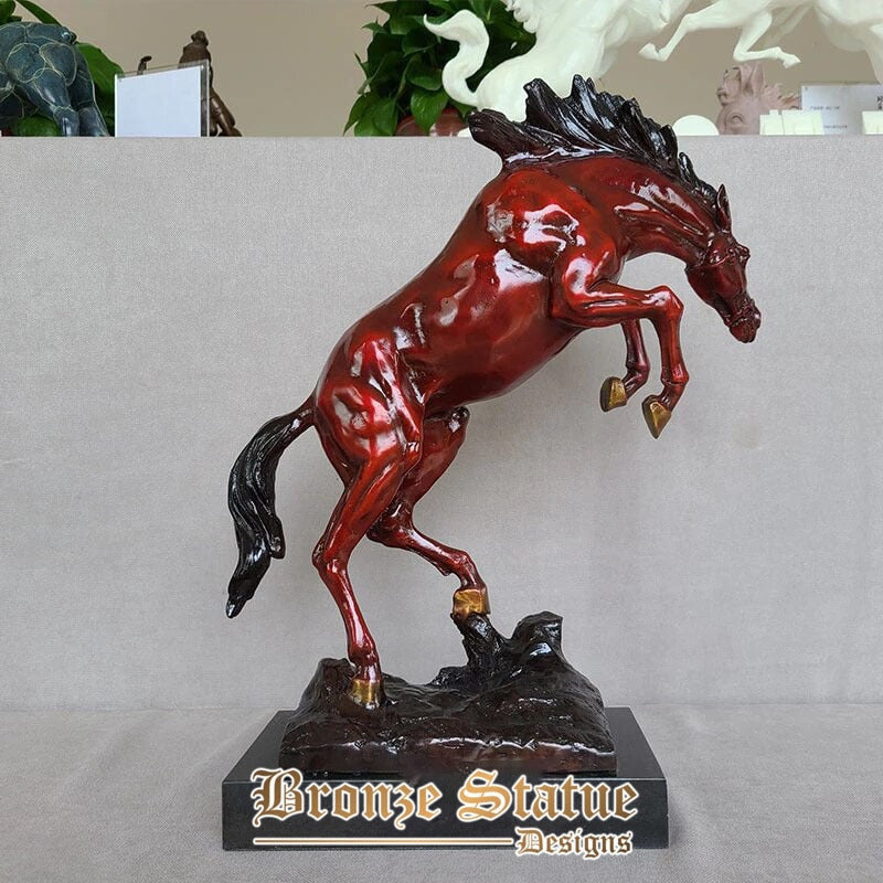 Scultura di cavallo in bronzo statua di cavallo in bronzo antico bronzo fuso artigianato figurine di cavalli con base in marmo per l'arredamento dell'home office