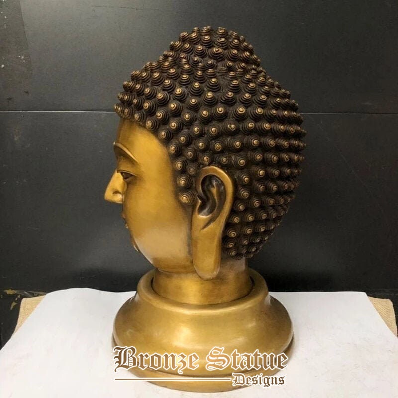 Bronzo testa di buddha statua cinese buddismo tibetano bronzo dorato shakyamuni sakyamuni testa di buddha scultura arte artigianato ornamento