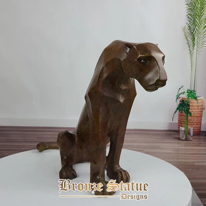 22in | 57cm | bronze leopard statues bronze leopard sculpture wildlife animal bronze sculptures figurines home office art decor crafts