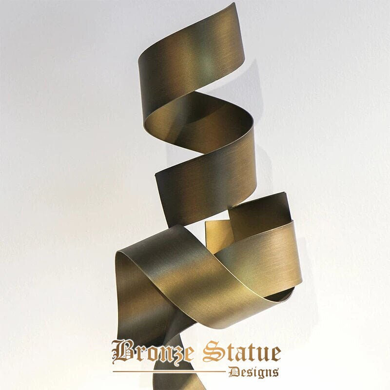 Abstract metal sculpture modern art gold statues marble base crafts for decoration home hotel bar decor desk ornaments gift