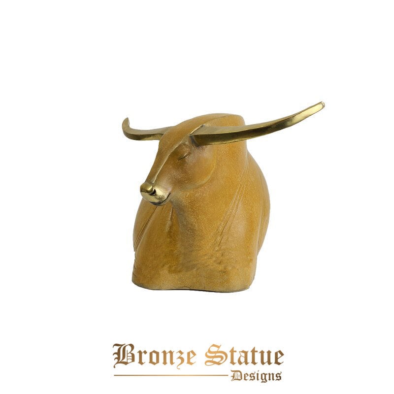 Bronze abstract bull statue modern art bronze bull sculpture bronze casting animal figurine for home decor crafts ornament gifts