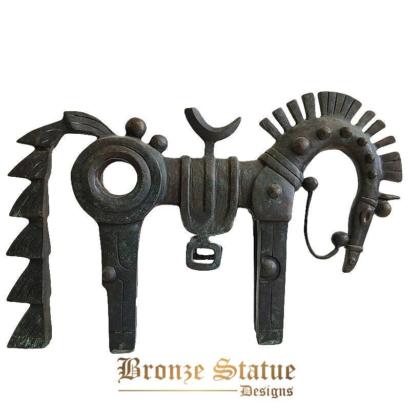 Bronze-Pferdeskulptur der abstrakten Kunst | Vintage Pferdestatue aus Bronze | antike tiere handwerk für zu hause | Bürodekoration Ornament