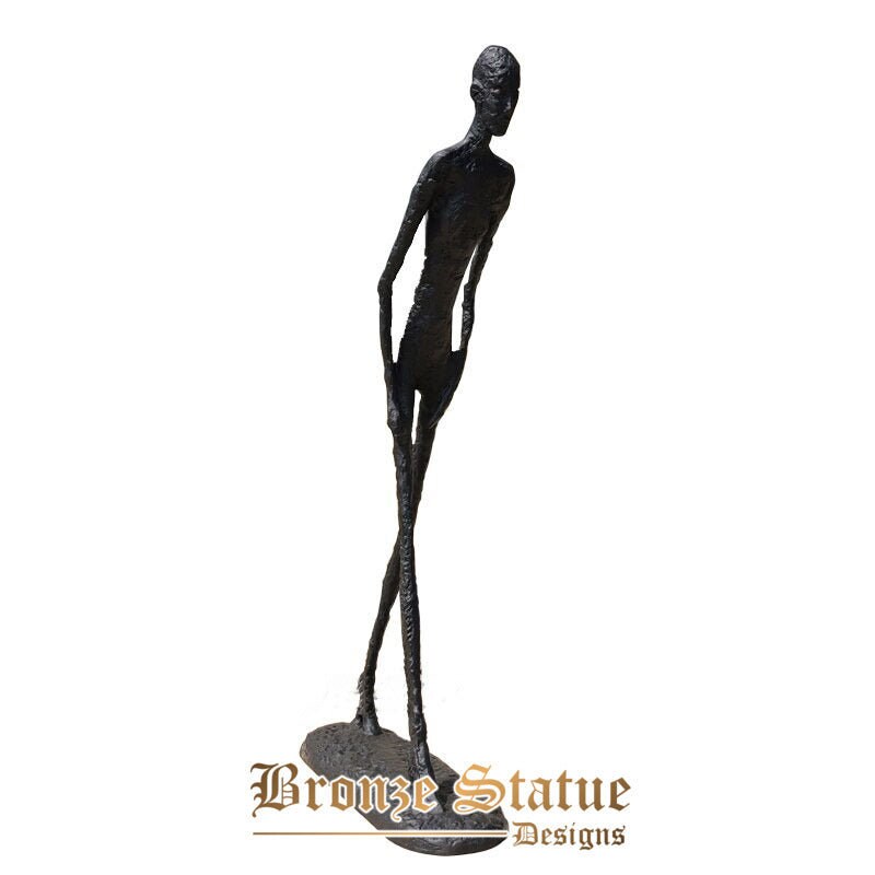39in | 99cm | estátua de homem andando de bronze | famosa escultura em bronze giacometti | homem andando abstrato | artesanato em bronze | decoração de jardim em casa