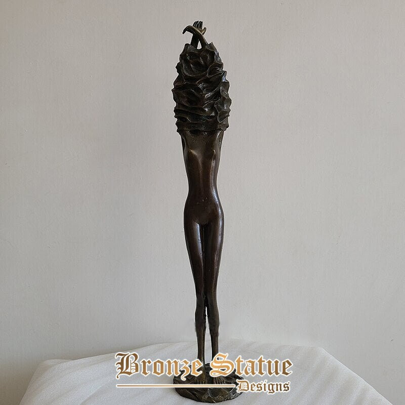 24in | 62cm | bronze nude girl sculptrue | bronze nudes statue | abstract bronze cast crafts for home decor | hotel office collection