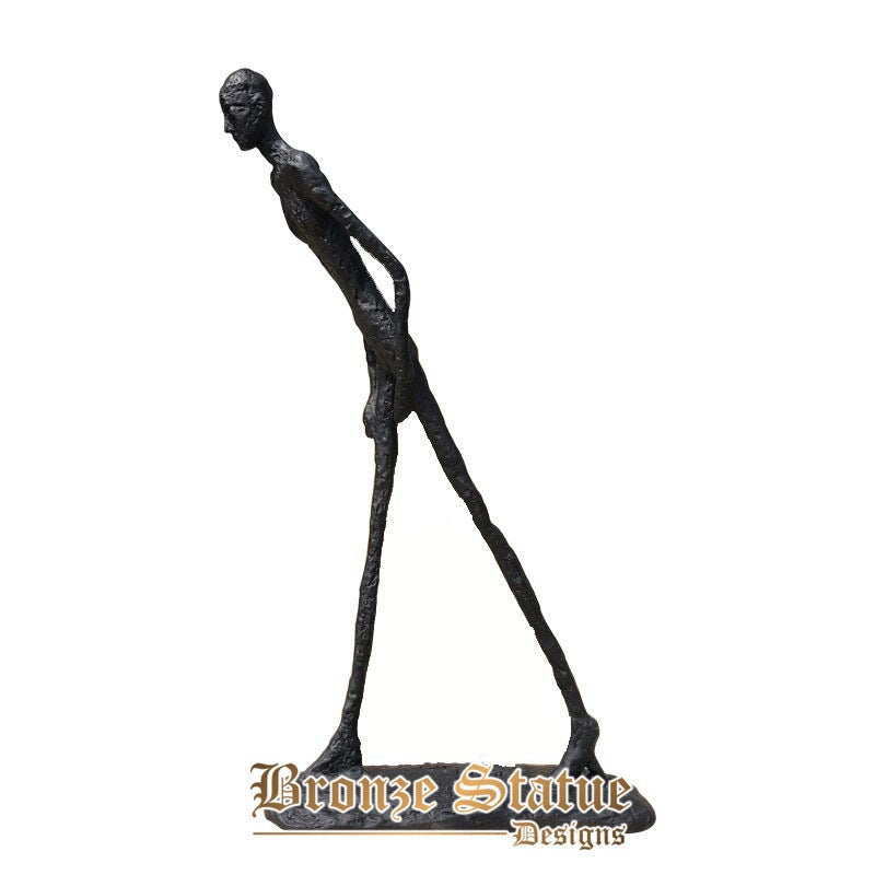 39in | 99 cm | statua di uomo che cammina in bronzo | famosa scultura in bronzo di giacometti | uomo che cammina astratto | artigianato d'arte in bronzo | arredamento del giardino di casa