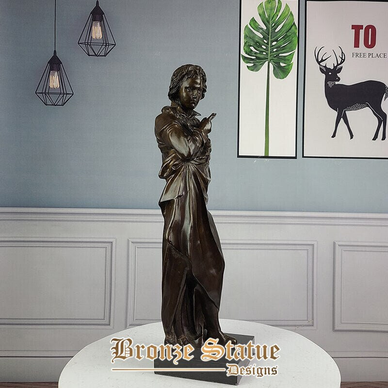 Statua di bronzo di Beethoven | ludwig van beethoven scultura in bronzo con base in marmo | firmato andref trofema | decorazioni per la casa ornamento artigianale