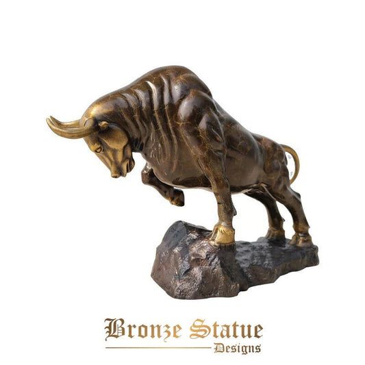 Bronze-Stier-Skulptur | bronzene Stierstatue | Wall Street Bull Skulptur aus Bronze für Home Office Dekor Ornament modernes Kunsthandwerk