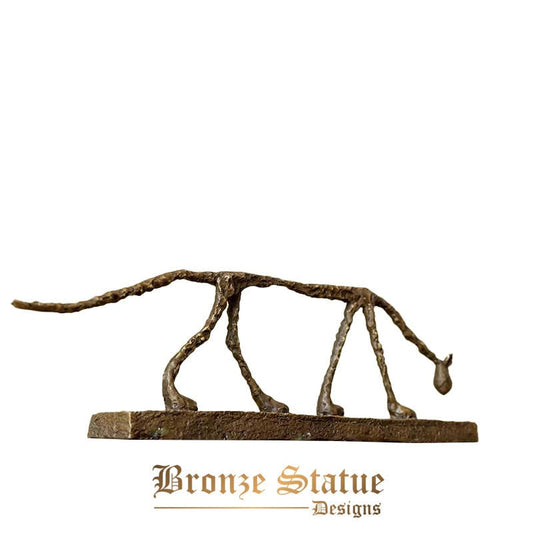 Bronzekatzenskulptur | Katzenstatue aus Bronze, inspiriert von Alberto Giacometti | Katze Bronzeskulptur | Kunstdekor-Geschenke für den Innenbereich