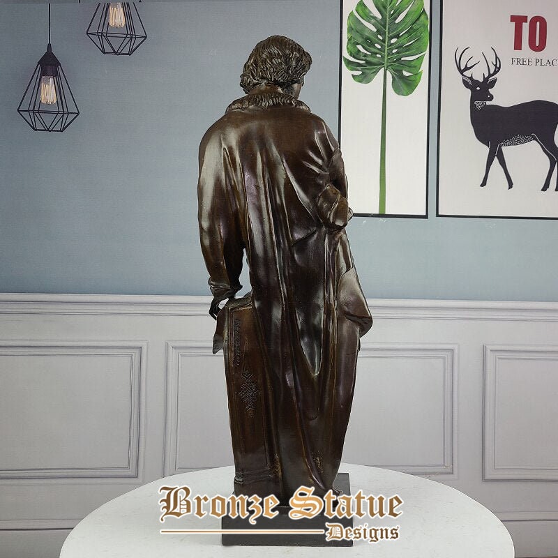 Estátua de bronze beethoven | ludwig van beethoven escultura em bronze com base em mármore | assinado andre f trupheme | artesanato de ornamento de decoração para casa