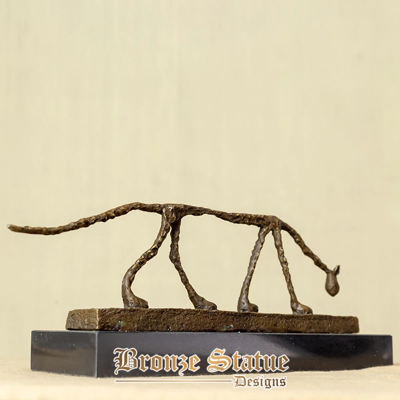 Bronze cat sculpture | bronze cat statue inspired by alberto giacometti | cat bronze sculpture | interior home art decor gifts