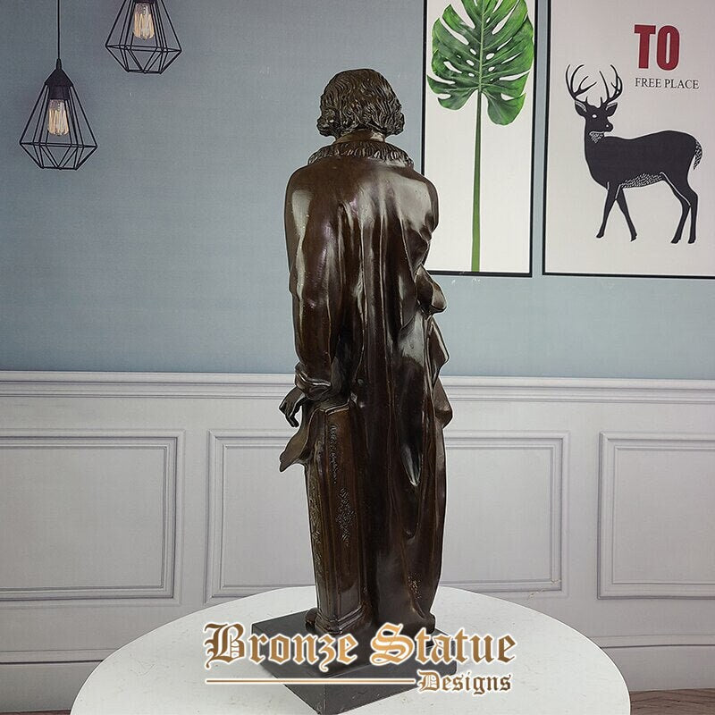 Bronze beethoven statue | ludwig van beethoven bronze sculpture with marble base | signed andre f trupheme | home decor ornament craft