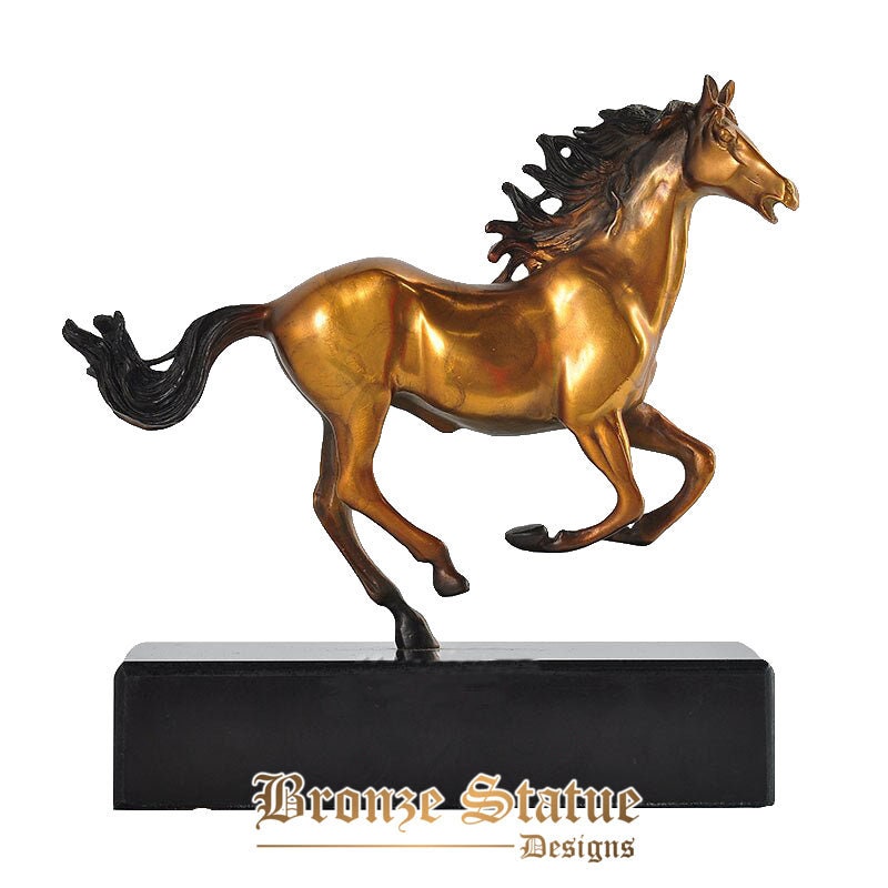 Scultura di cavallo in bronzo statua di cavallo in bronzo bronzo fuso artigianato figurine di cavalli con base in marmo per l'arredamento dell'ufficio domestico