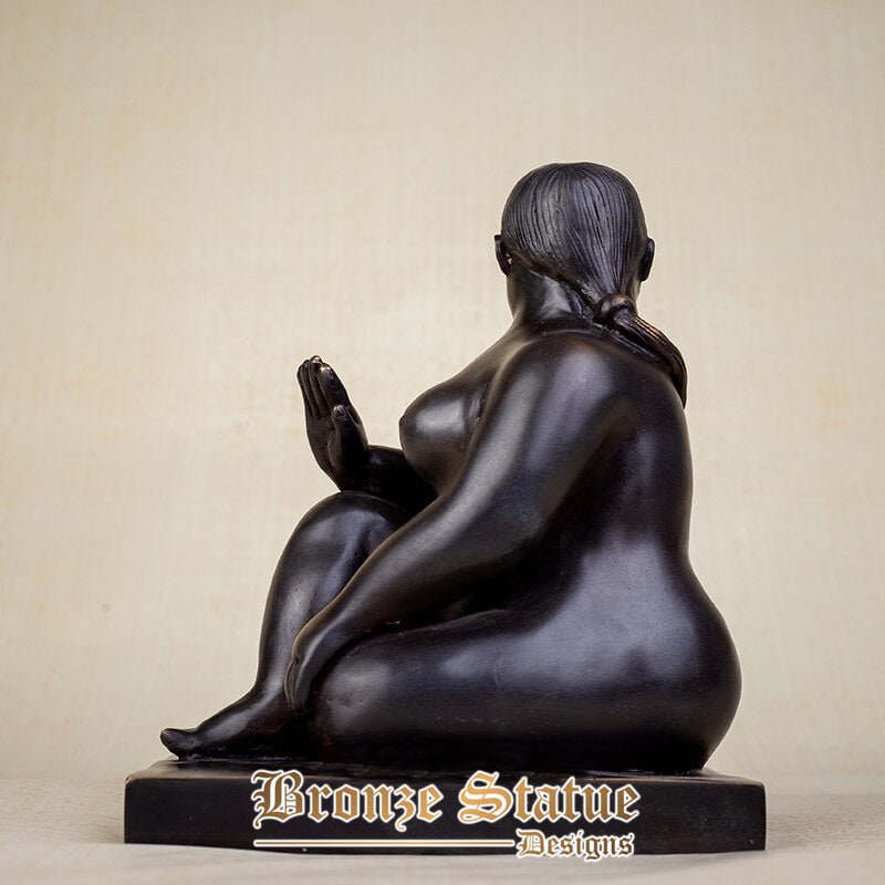 Statua di donna in bronzo grasso famosa scultura in bronzo di donna grassa statuetta in bronzo nudo femminile realizzata a mano per gli ornamenti della decorazione domestica