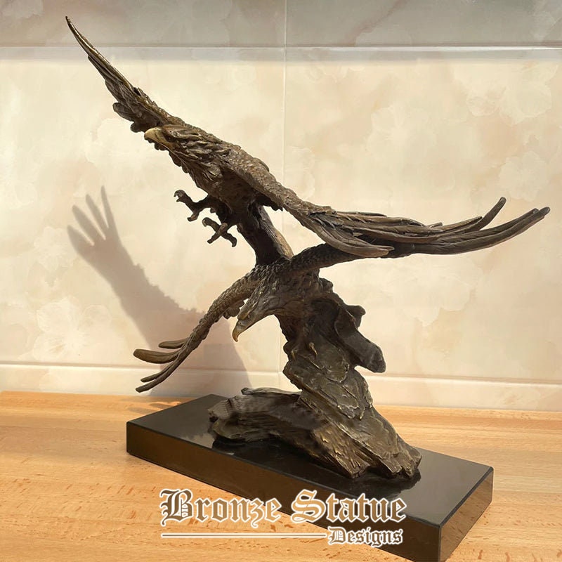 Grande estátua de águia de bronze escultura de águia de bronze animal fundição de bronze artesanato para decoração de casa ornamento presentes
