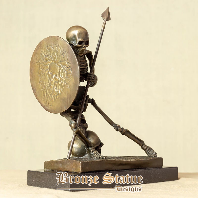 Bronze skeleton statue skeleton in battle sculpture skeleton warrior s ...