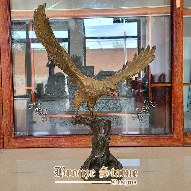 Grande estátua de águia de bronze escultura de águia de bronze animal fundição de bronze artesanato para decoração de casa ornamento presentes