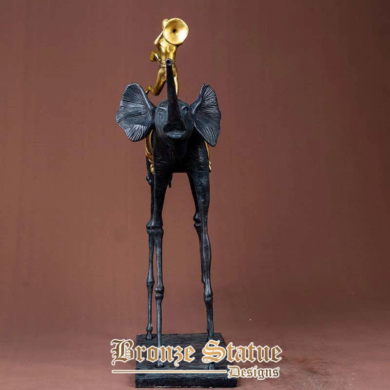Modern art triumphant elephant bronze sculpture salvador dali lrage statues bronze elephant statue for animal lovers gifts decor