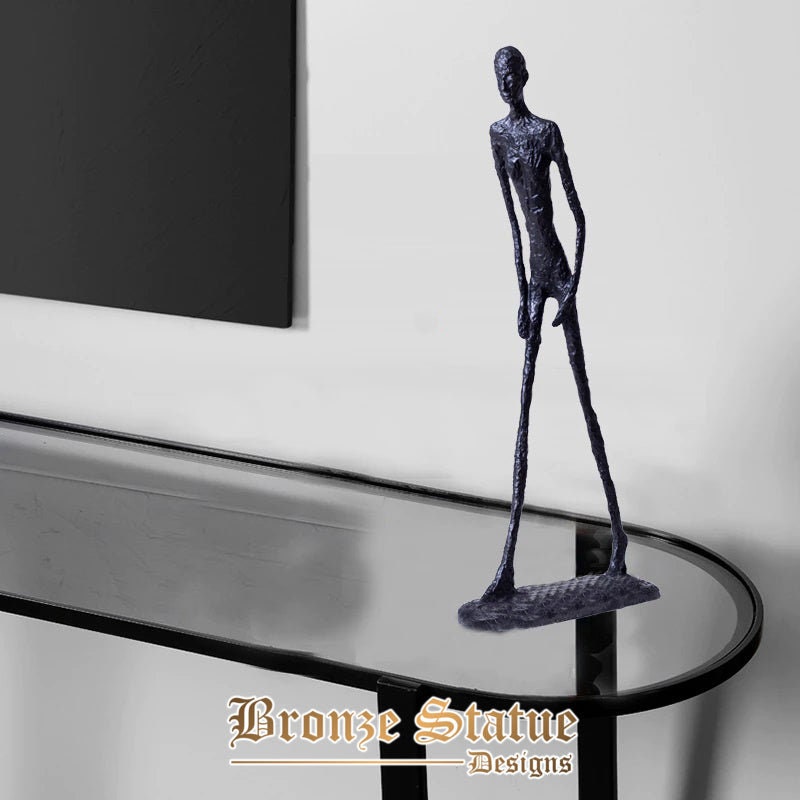 Large giacometti bronze statue 60cm abstract bronze walking man sculpture bronze casting walker statues for home decor ornament