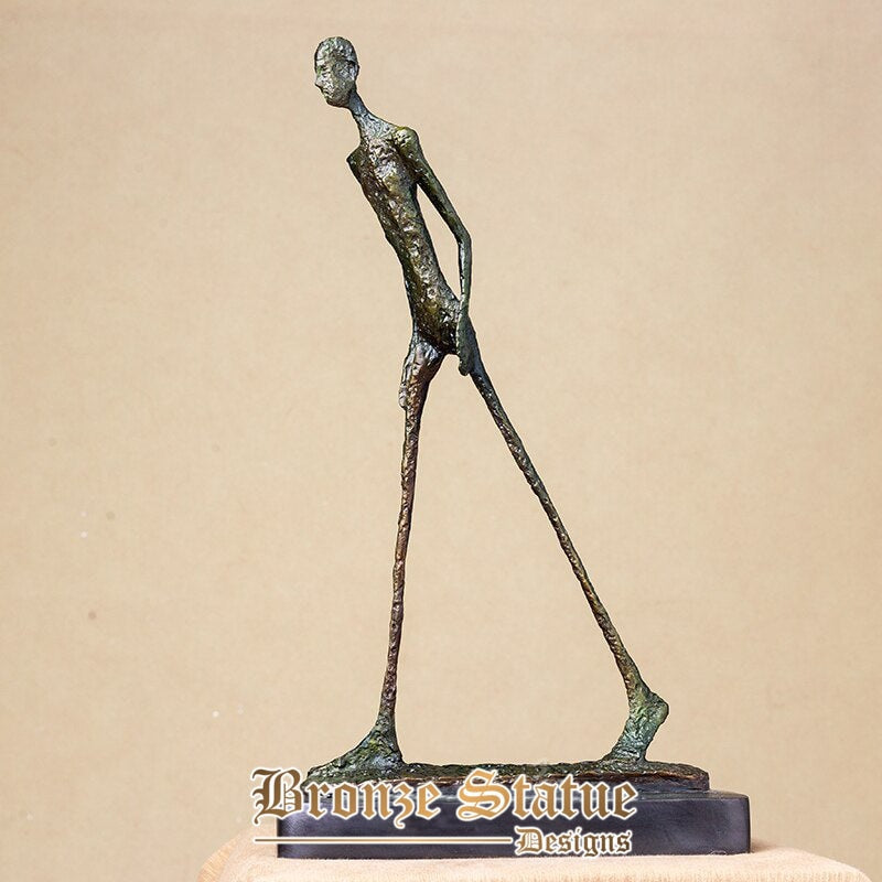 Bronze walking man sculpture by giacometti bronze vintage statue abstract bronze crafts figurine for home office decor ornament