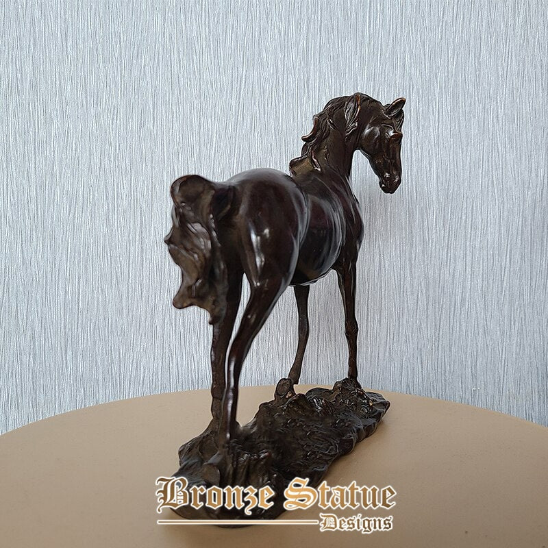 Bronze horse sculpture modern art black horse statue art crafts cast bronze horse collection for home decoration ornament