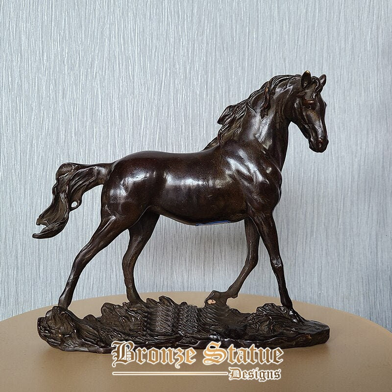 Bronze horse sculpture modern art black horse statue art crafts cast bronze horse collection for home decoration ornament