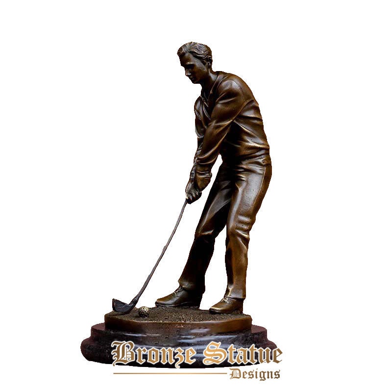 Bronze golfer statue bronze golf man sculpture golf player bronze art cafts for home decoration ornament gifts
