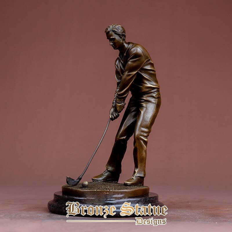 Bronze golfer statue bronze golf man sculpture golf player bronze art cafts for home decoration ornament gifts