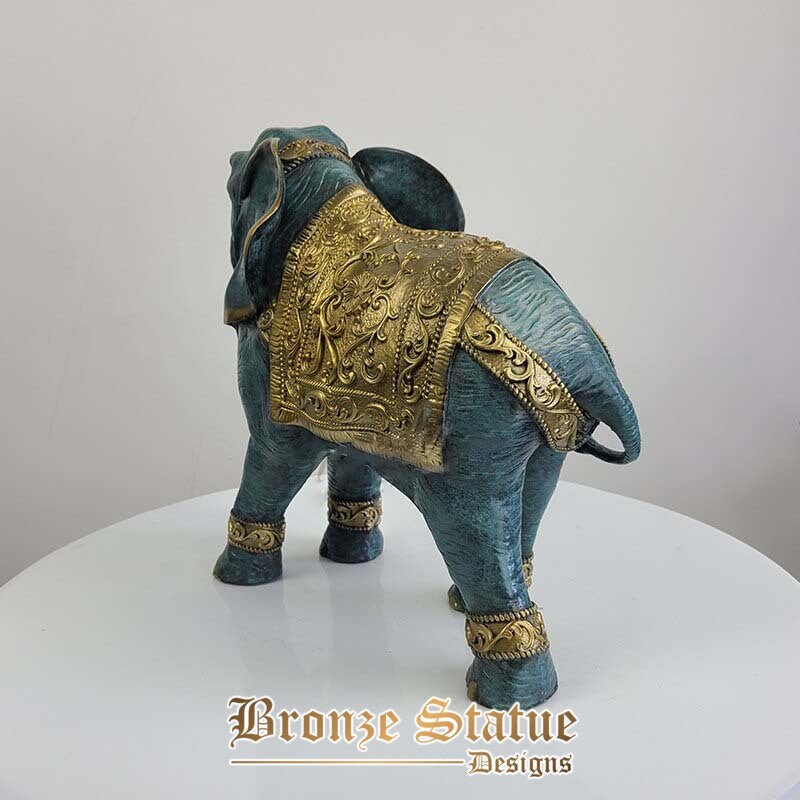 Statua di elefante in bronzo scultura di animali selvatici fortunati fengshui statuetta di elefante in bronzo arte moderna splendida decorazione per la tavola dell'home office