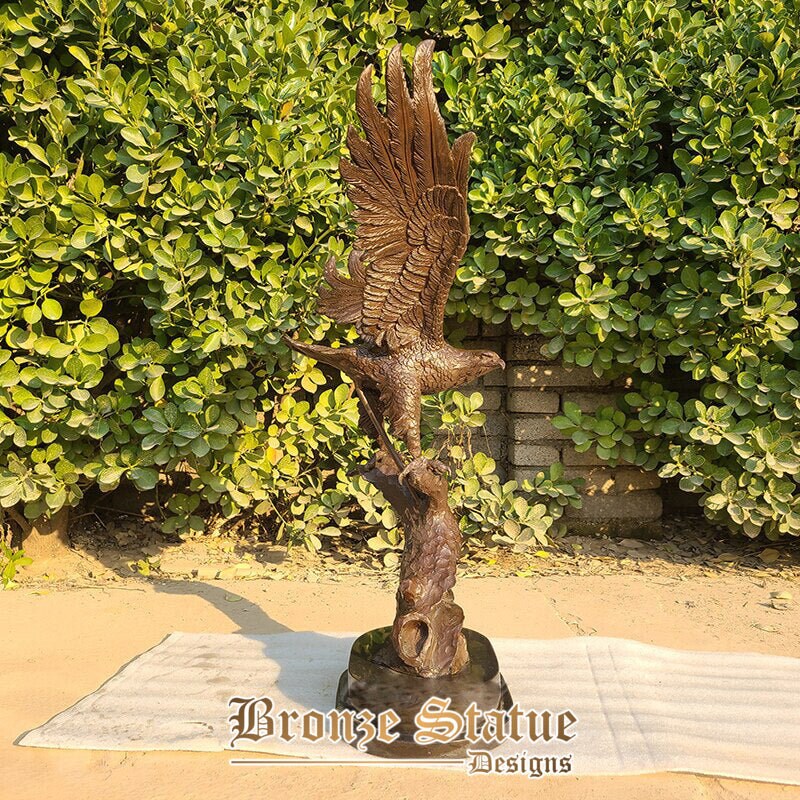Statue di aquila di bronzo sculture grande statua di bronzo di aquila animale artigianato d'arte in bronzo per la decorazione del giardino di casa regali di ornamento