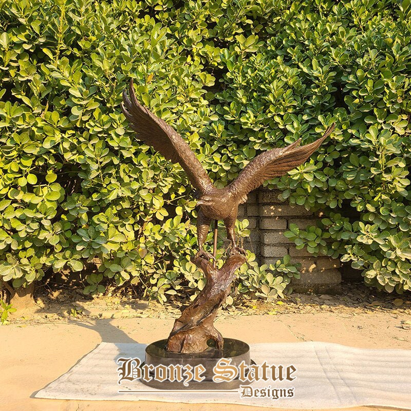 Statue di aquila di bronzo sculture grande statua di bronzo di aquila animale artigianato d'arte in bronzo per la decorazione del giardino di casa regali di ornamento
