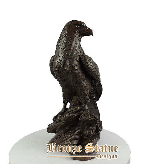 Estátua de águia de bronze escultura de águia de bronze em uma rocha 62 cm estátuas de animais águias estatueta decoração para casa ornamento de jardim ornamento de bronze artesanato