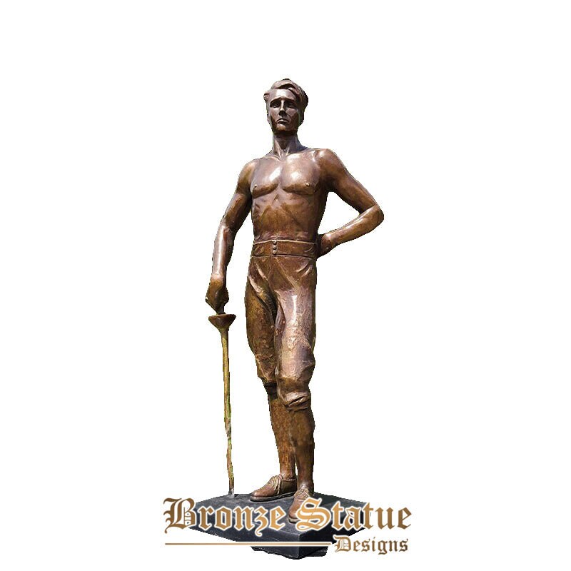 Bronze der fechter sculpture bronze fencer statue hand-made fencer statue western art crafts collection home club decoration