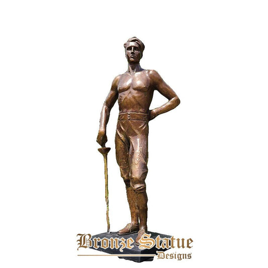 Bronze der fechter sculpture bronze fencer statue hand-made fencer statue western art crafts collection home club decoration